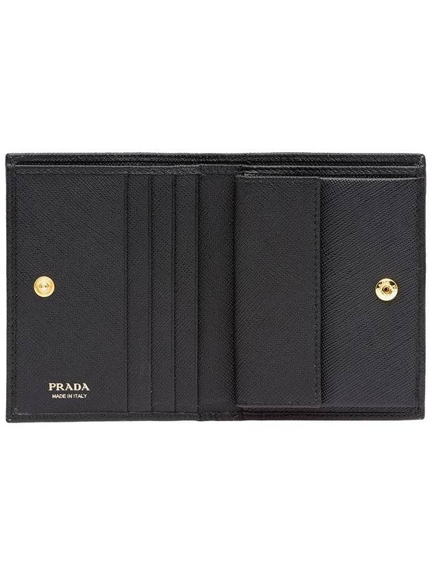 Small Saffiano Metal Logo Bicycle Wallet Black - PRADA - BALAAN 4