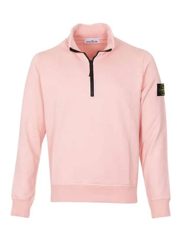 Wappen Patch Half Zip Up Sweatshirt Light Pink - STONE ISLAND - BALAAN 3