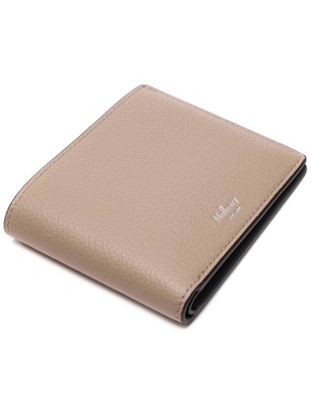 Men's Logo Printed Leather Half Wallet Beige - MULBERRY - BALAAN 6