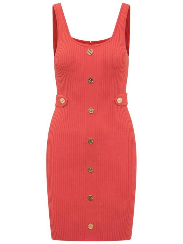 Coral Stretch Viscose Short Dress Red - MICHAEL KORS - BALAAN 2