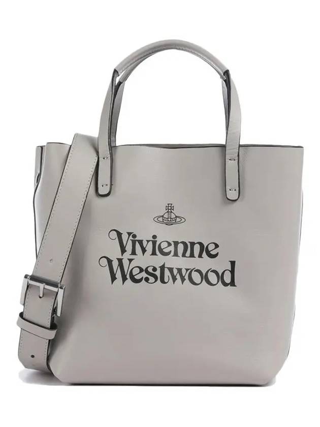 Logo Print Tote Bag Grey Black - VIVIENNE WESTWOOD - BALAAN 3