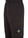 Stretch Cotton Tela Paracadute Cargo Straight Pants Black - STONE ISLAND - BALAAN 4