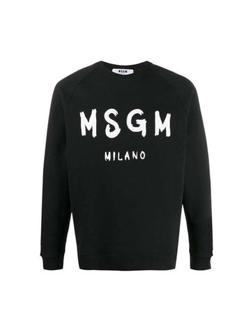 Milano Brushed Logo Sweatshirt Black - MSGM - BALAAN 1