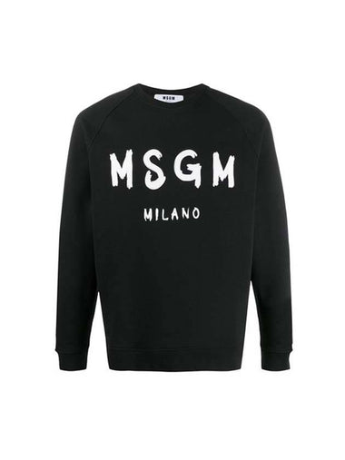 Milano Brushed Logo Sweatshirt Black - MSGM - BALAAN 1