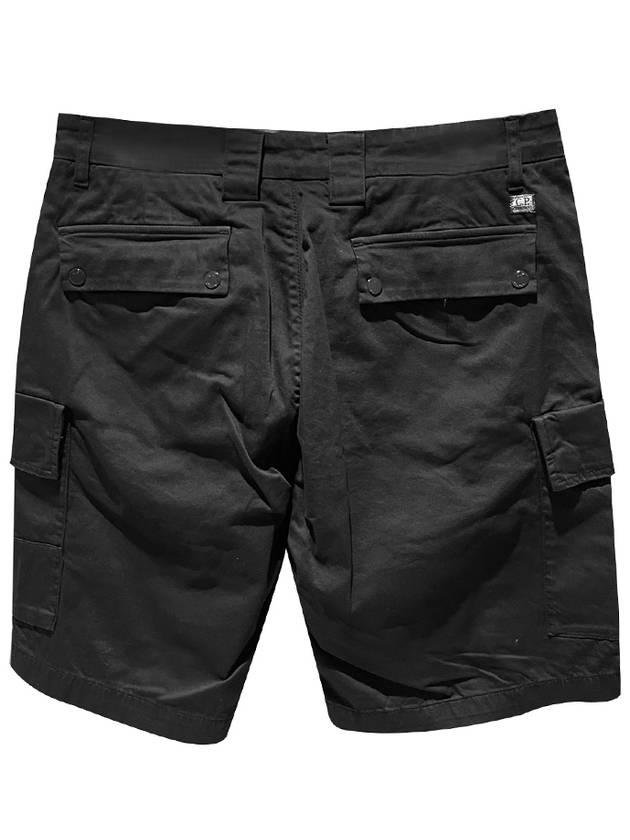 Men's Logo Patch Stretch Cargo Shorts Black - CP COMPANY - BALAAN 6