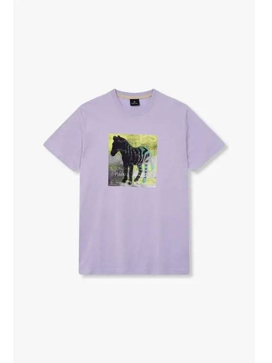 PS Multi Zebra Slim T Shirt Light Purple - PAUL SMITH - BALAAN 1