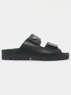 Strap Leather Sandals Black - PRADA - BALAAN 4