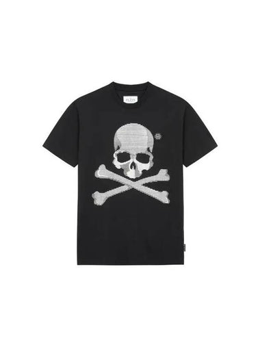 Men's Glass Skull and Bones TShirt Black 270674 - PHILIPP PLEIN - BALAAN 1