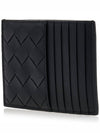 Intrecciato Leather Card Wallet Black - BOTTEGA VENETA - BALAAN 3