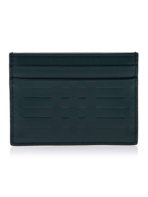 Embossed Check Card Wallet Green - BURBERRY - BALAAN 1