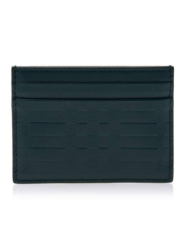 Embossed Check Card Wallet Green - BURBERRY - BALAAN 1