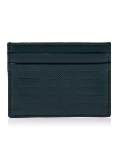 Embossed Check Card Wallet Green - BURBERRY - BALAAN 2