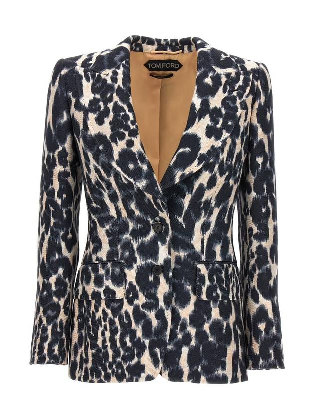 FW 23-24 jacket monopetto animalier GI2504FAP203XAWLB - TOM FORD - BALAAN 1