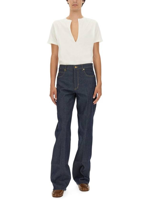 Mid Rise Straight Denim Jeans Blue - GUCCI - BALAAN 6