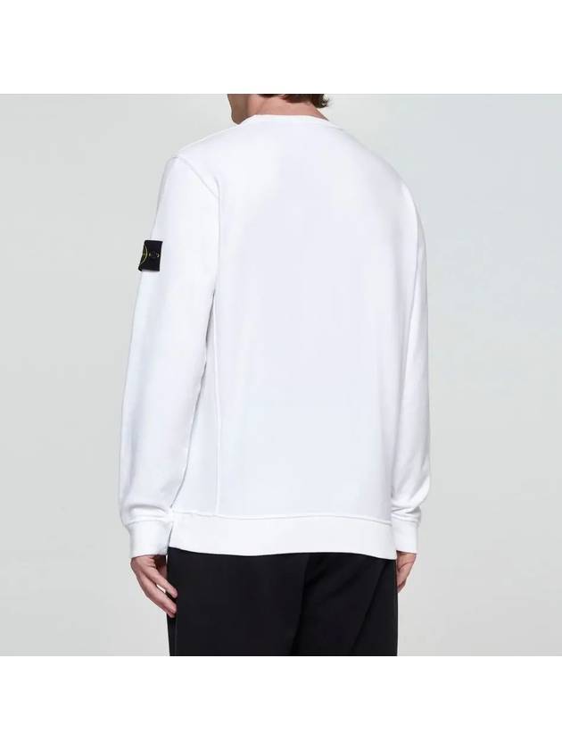 Wappen Patch Crew Neck Cotton Sweatshirt White - STONE ISLAND - BALAAN 3