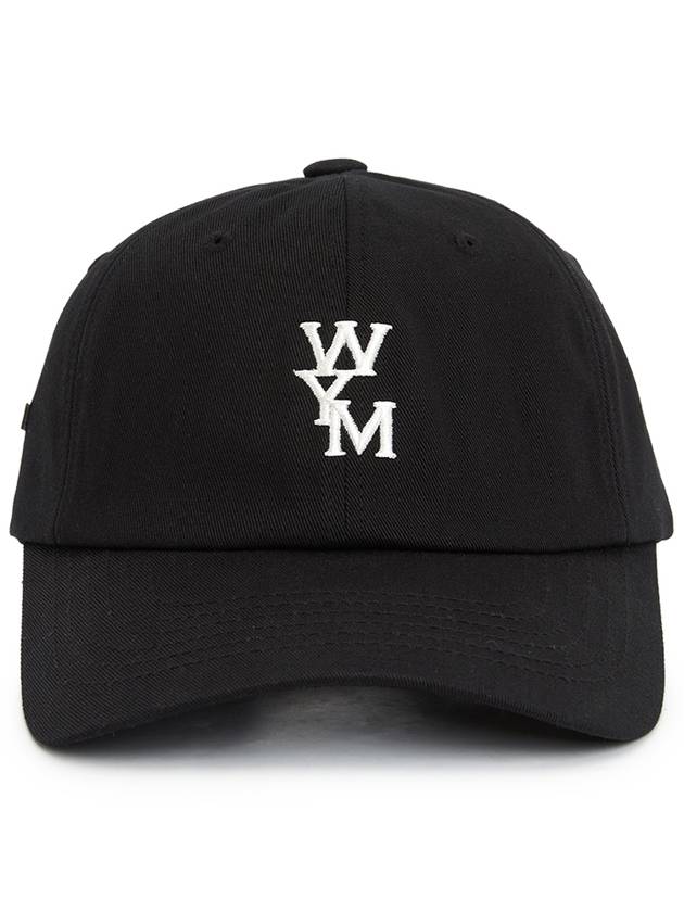 Embroidered Logo Cotton Ball Cap Black - WOOYOUNGMI - BALAAN 3