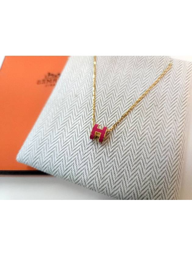 Mini Pop H Pendant Necklace Gold Rose Extreme - HERMES - BALAAN 8