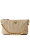 Triangle Logo Chain Pouch Beige - PRADA - BALAAN 1