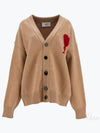 De Coeur Logo Wool Cardigan Camel - AMI - BALAAN 2