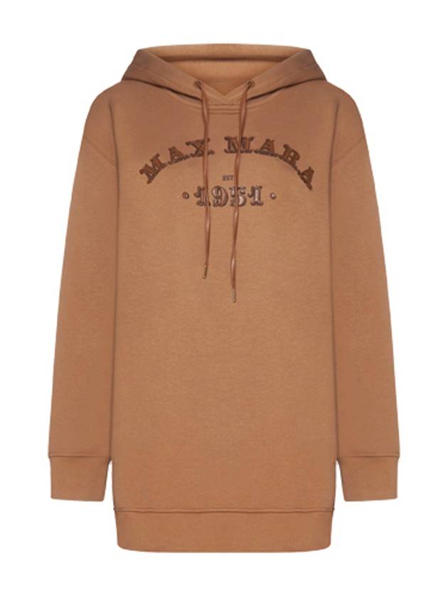 Adito Logo Cotton Hoodie Camel - MAX MARA - BALAAN 2