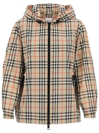 Check Hooded Jacket Archive Beige - BURBERRY - BALAAN 2