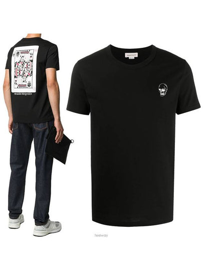 Skull Poker Graphic Print Short Sleeve T-Shirt Black - ALEXANDER MCQUEEN - BALAAN 2