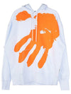 Men's Hand Print Cotton Hoodie White - MSGM - BALAAN 11