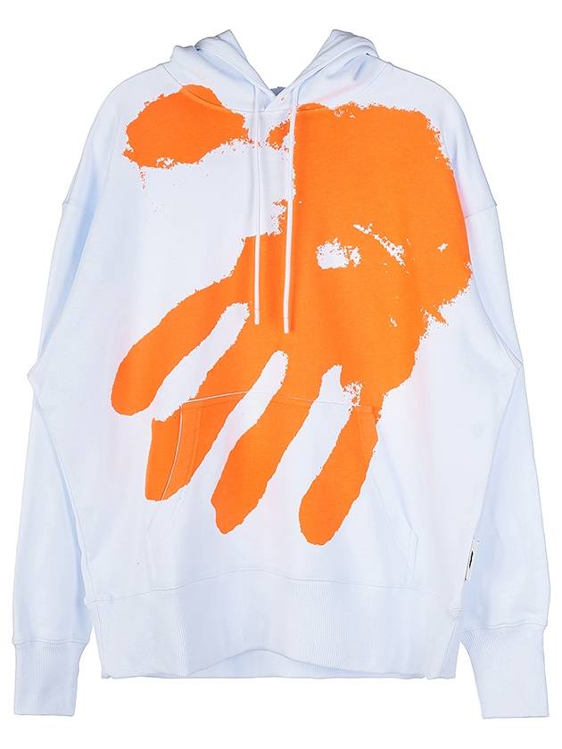 Men's Hand Print Cotton Hoodie White - MSGM - BALAAN 11