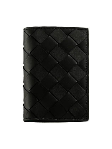 Intrecciato Flap Card Wallet Green Black - BOTTEGA VENETA - BALAAN 1