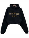 Women s Logo Fleece Crop Hooded Sweatshirt Black 192BT247350FW - FEAR OF GOD ESSENTIALS - BALAAN 2