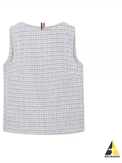 Tweed Bateau Column Top Sleeveless Medium Grey - THOM BROWNE - BALAAN 2