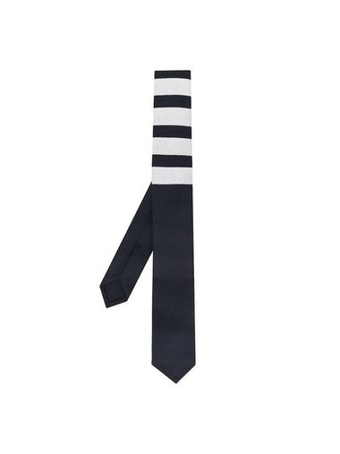 4-Bar Plain Wool Tie Navy - THOM BROWNE - BALAAN 1