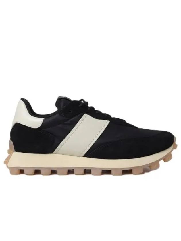 Suede Fabric Low-Top Sneakers Beige Black - TOD'S - BALAAN 2