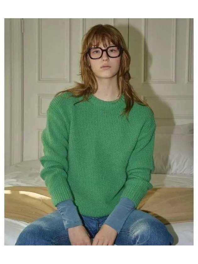 WAFFLE KNIT PULLOVER GREEN - BENSIMON - BALAAN 1