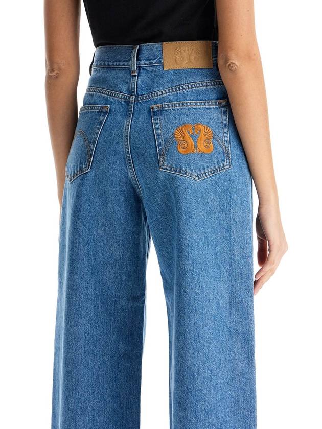 blue cotton jeans with orange embroidery - BLAZE MILANO - BALAAN 4