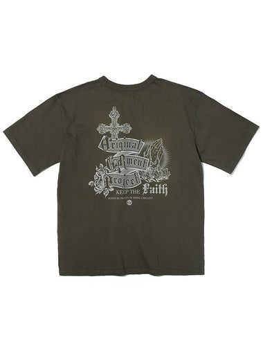 Garment Washed Lettering Graphic Tee Charcoal - OGARP - BALAAN 1