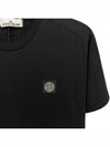 Logo Patch Cotton Short Sleeve T-Shirt Black - STONE ISLAND - BALAAN 4