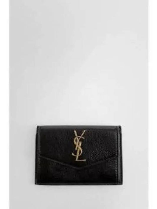 Logo Monogram Calfskin Card Wallet Black - SAINT LAURENT - BALAAN 2