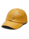 Embroidered Logo Leather Baseball Cap Mustard - JW ANDERSON - BALAAN 3