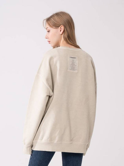 Pigment Heavy Cotton Label Art Sweatshirt Beige - ICONOGRAPHY - BALAAN 2