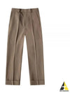 Textured Gabardine Cropped Straight Pants Brown - GUCCI - BALAAN 2