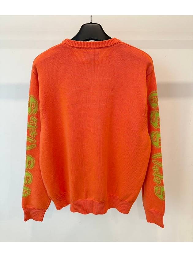 Sleeve Logo Sweater Knit 117176 Orange MENS L XL XXL - STUSSY - BALAAN 3