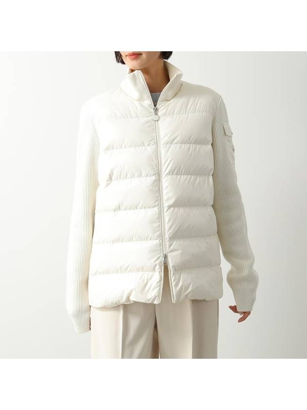 Padded Wool Cardigan White - MONCLER - BALAAN 2