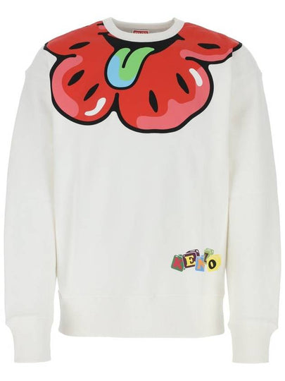 Boke Boy Flower Graphic Print Oversized Sweatshirt Off White - KENZO - BALAAN 2