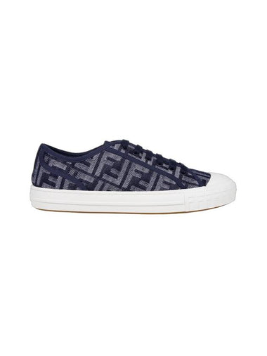 Domino FF Morty Denim Low Top Sneakers Blue - FENDI - BALAAN 1