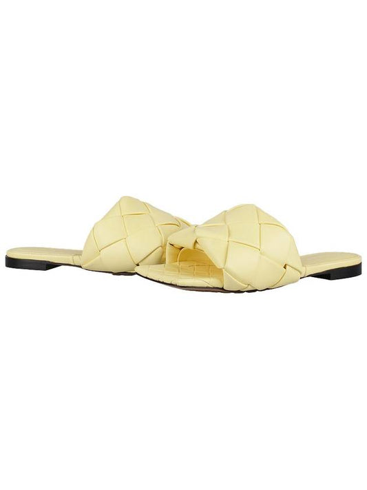 Women's Lido Leather Slippers Yellow - BOTTEGA VENETA - 2