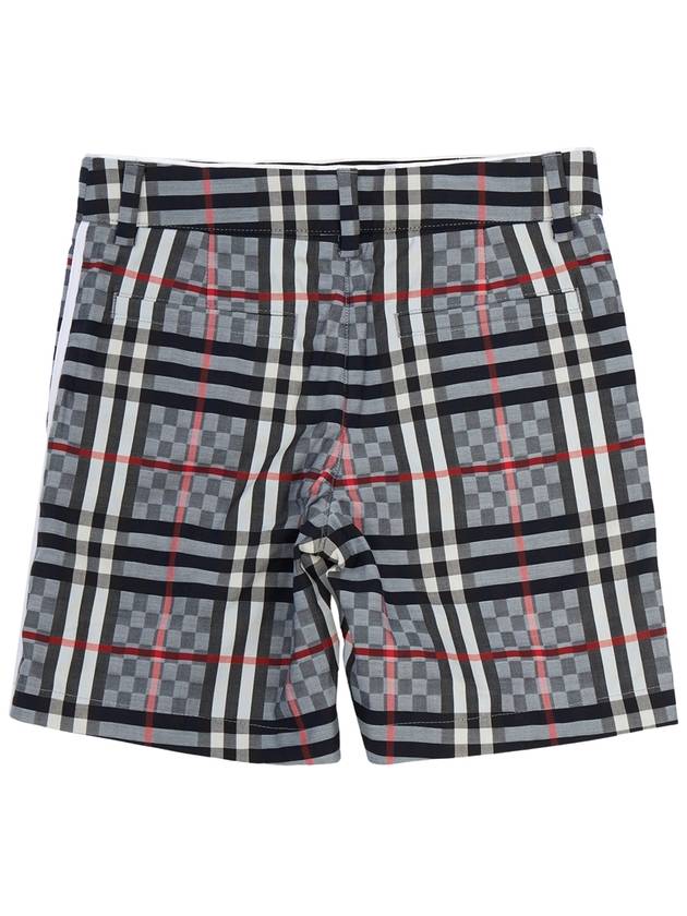 Chequerboard Stretch Cotton Tailored Shorts Pale Blue - BURBERRY - BALAAN 3