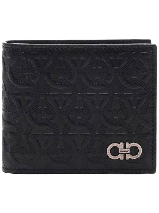 Cartera Gancini Half Wallet Black - SALVATORE FERRAGAMO - BALAAN 2