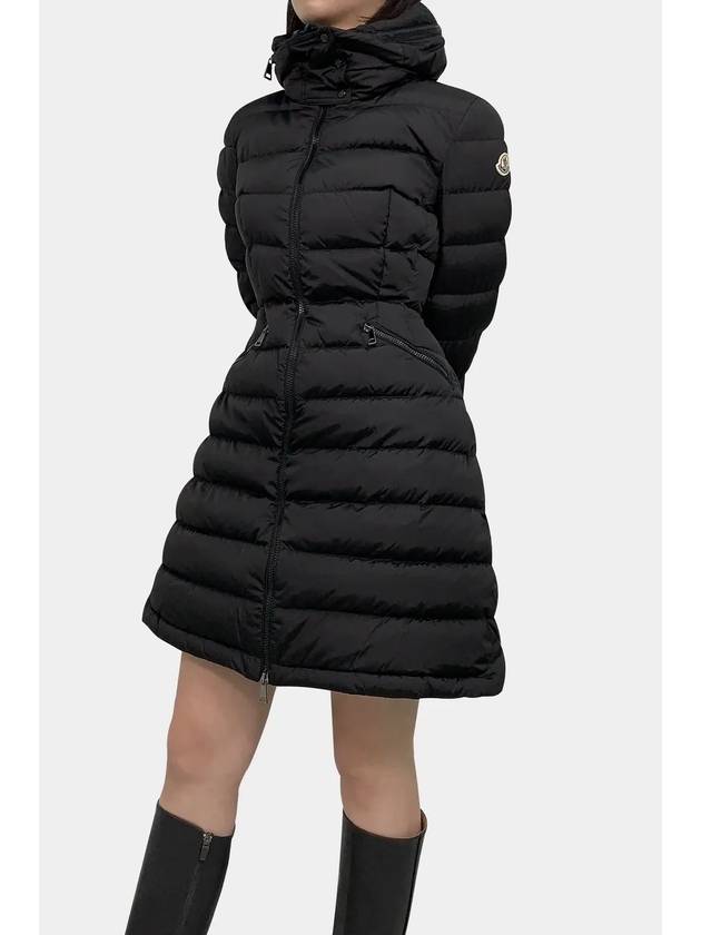 Flammette Long Down Jacket Black - MONCLER - BALAAN 11