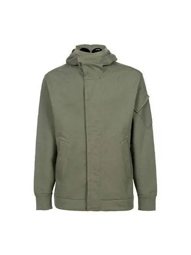 CP Company Diagonal Raise Fleece Goggles Hooded Jacket Khaki 13CMSS055A 005086W - CP COMPANY - BALAAN 1